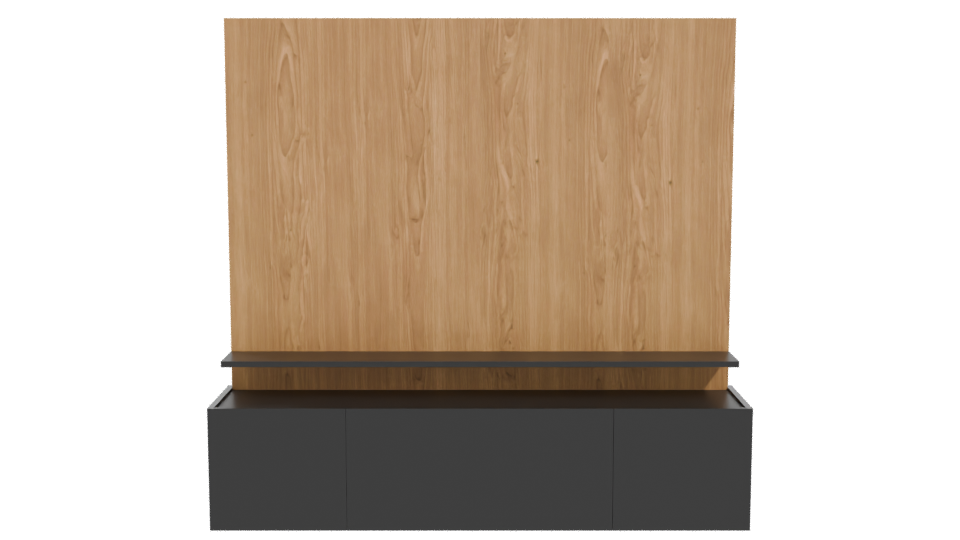 Contemporary Wooden Wall Unit TV Stand 3D Model - Professional 3D Model Render 11