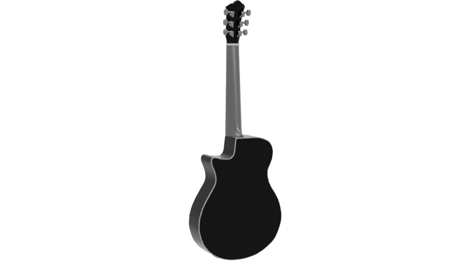 Sleek Acoustic Guitar Model 3D - Professional 3D Model Render 4