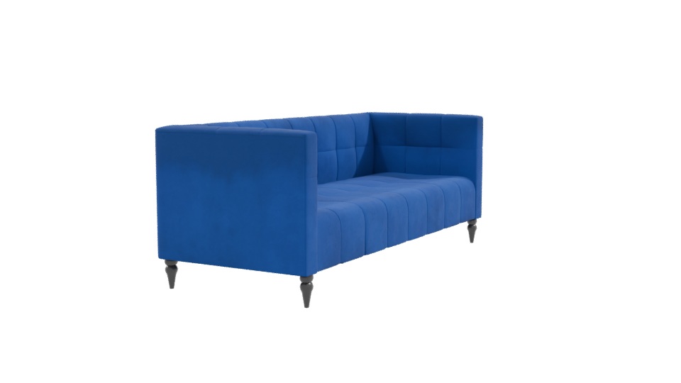 Contemporary Blue Fabric Sofa 3D Model - Professional 3D Model Render 9