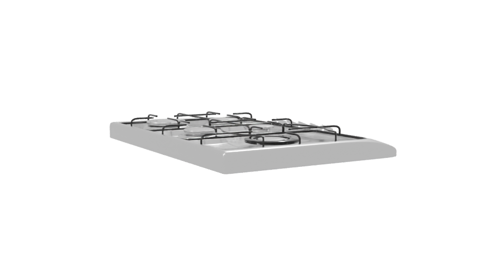 Stylish Modern Gas Cooktop 3D Model - Professional 3D Model Render 7