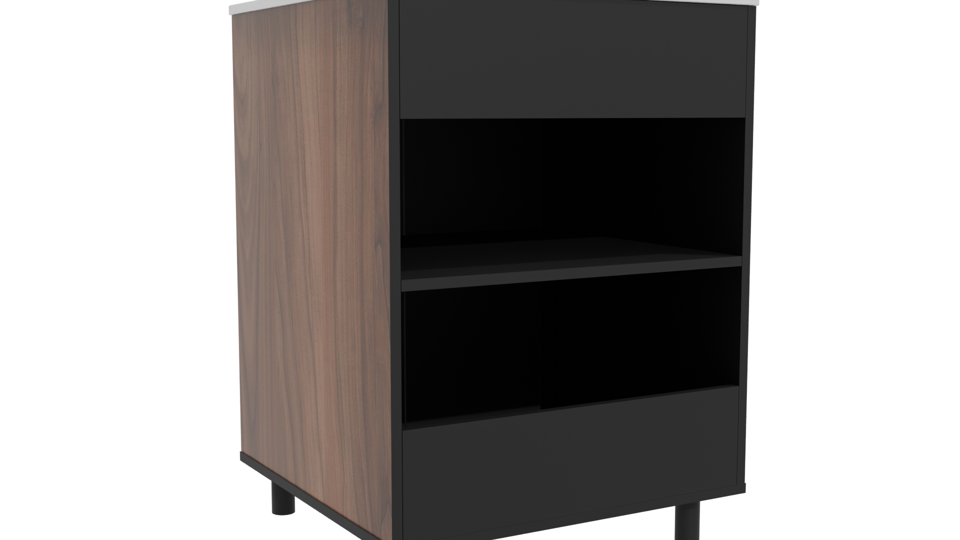 Stylish Wooden Storage Cabinet 3D Model - Professional 3D Model Render 4