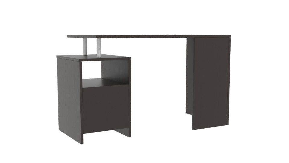 Contemporary Office Desk with Drawers 3D Model - Professional 3D Model Render 4