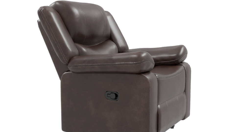 Stylish Brown Recliner Chair 3D - Professional 3D Model Render 9