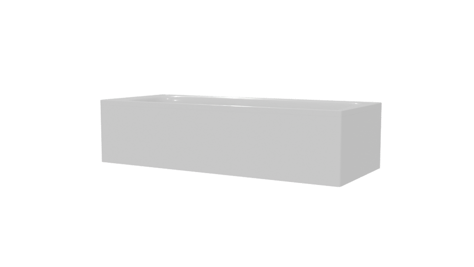 Stylish Rectangular Bathtub Model - Professional 3D Model Render 6