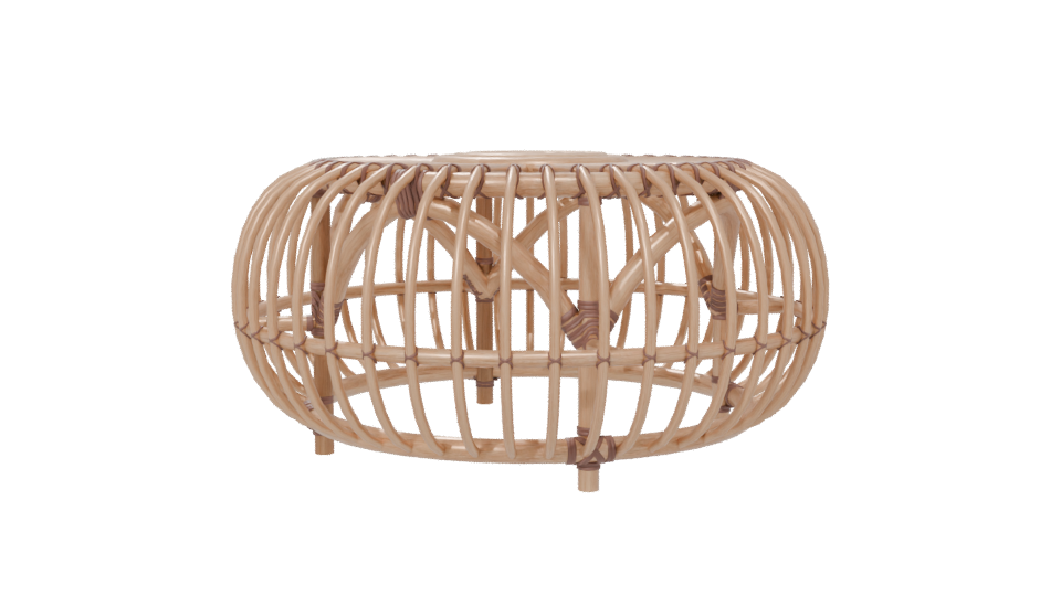 Stylish Rattan Coffee Table 3D - Professional 3D Model Render 6