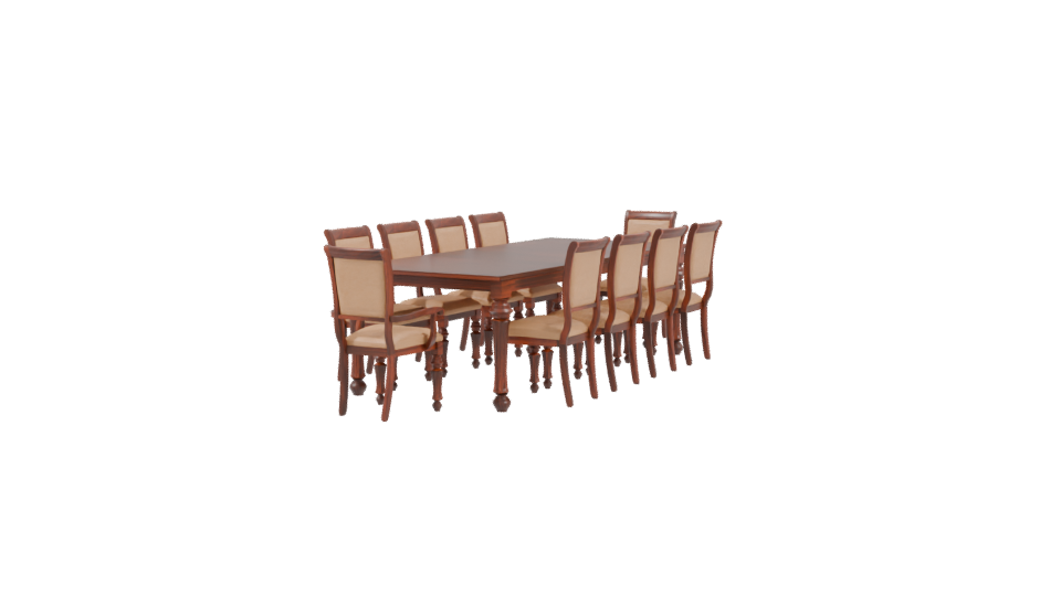 Elegant Dining Table Set Model - Professional 3D Model Render 3