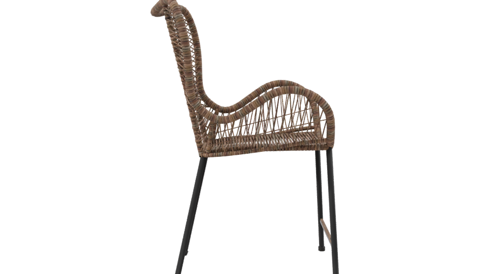 Modern Rattan Bar Chair 3D - Professional 3D Model Render 8