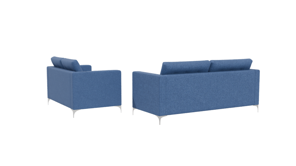 Stylish Blue Sofa Set 3D - Professional 3D Model Render 4