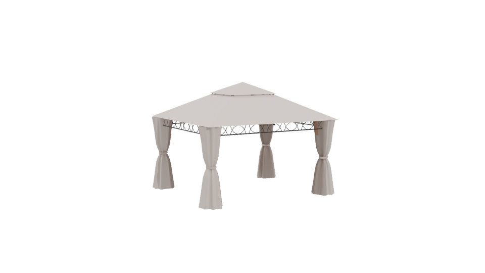 Stylish Outdoor Gazebo Model 3D - Professional 3D Model Render 4