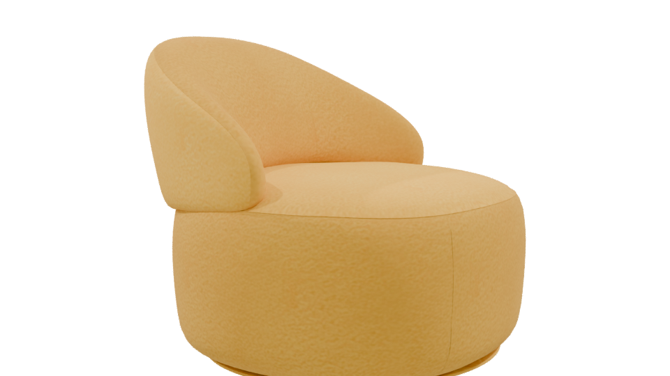 Stylized Yellow Lounge Chair 3D - Professional 3D Model Render 9