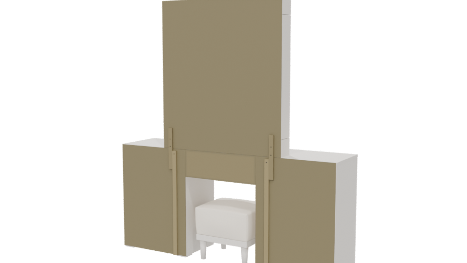 Elegant White Vanity Set 3D - Professional 3D Model Render 6