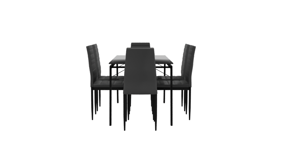 Stylish Modern Dining Table Set 3D Model - Professional 3D Model Render 2