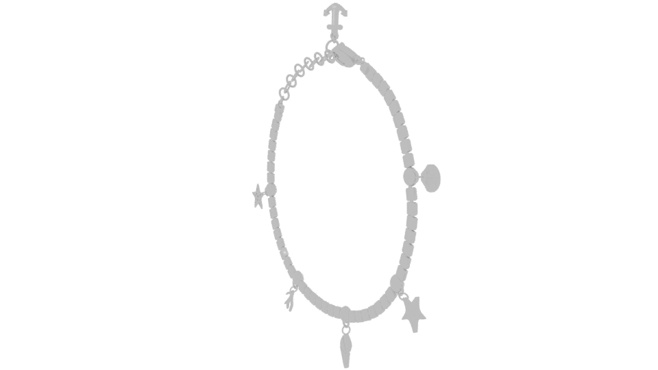 Silver Charm Bracelet 3D Model - Professional 3D Model Render 7