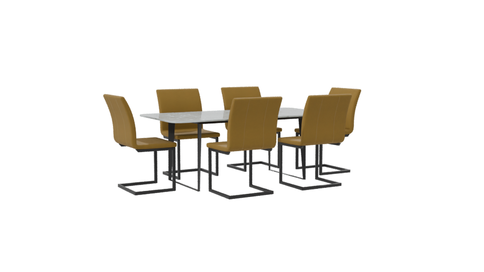 Modern Dining Table Set 3D - Professional 3D Model Render 7