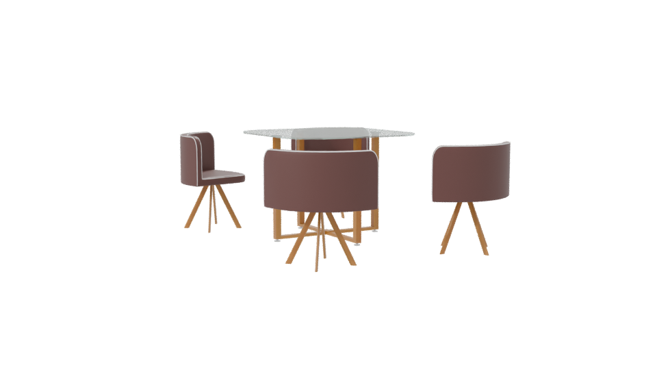 Modern Dining Set for 4 3D - Professional 3D Model Render 7