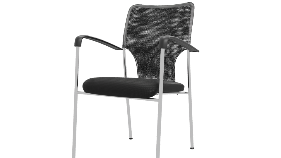 Stylish Black Office Chair Model - Professional 3D Model Render 12