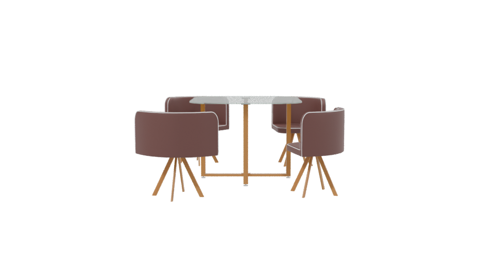 Modern Dining Set for 4 3D - Professional 3D Model Render 2