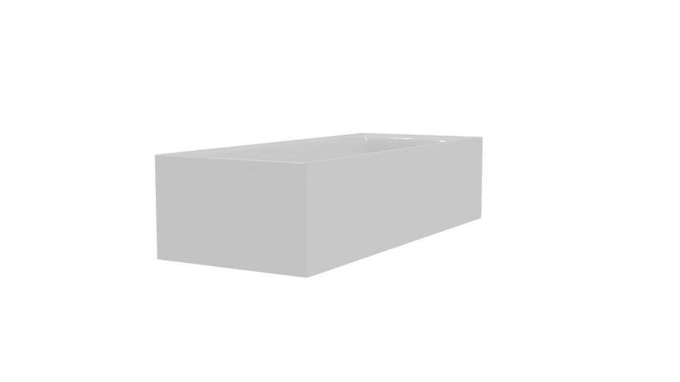 Stylish Rectangular Bathtub Model - Professional 3D Model Render 3