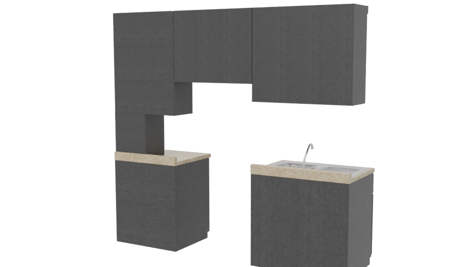 Stylish Kitchen Cabinet Set 3D - Professional 3D Model Render 6