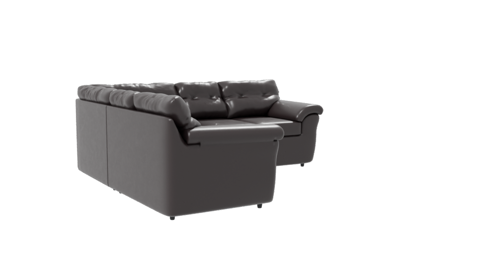 Modern L-Shaped Leather Sofa 3D Model - Professional 3D Model Render 7