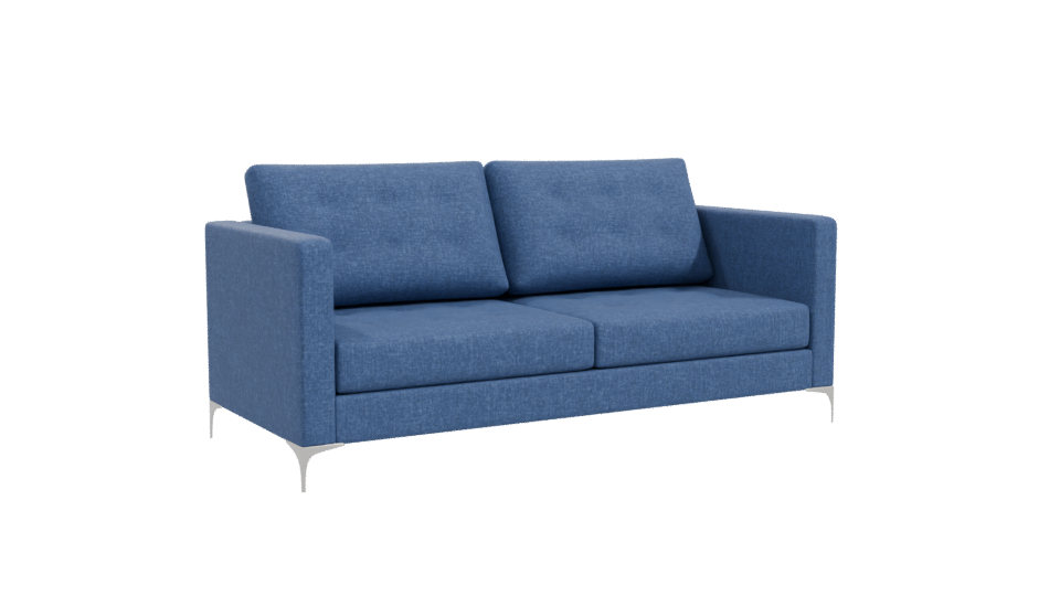 Stylish Blue Fabric Sofa 3D Model - Professional 3D Model Render 10