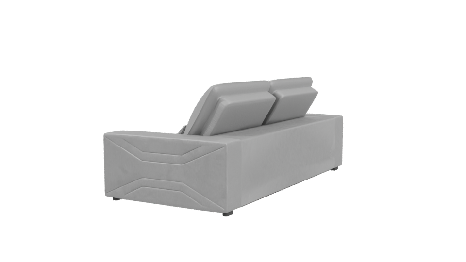 Modern Gray Sofa Model 3D - Professional 3D Model Render 3