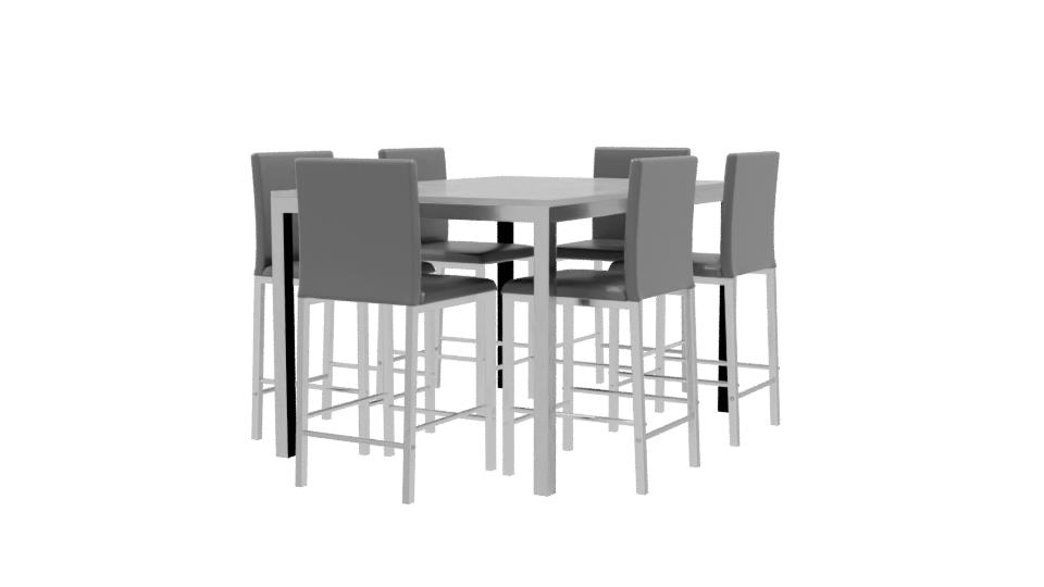 Stylish Modern Dining Table Set - Professional 3D Model Render 9