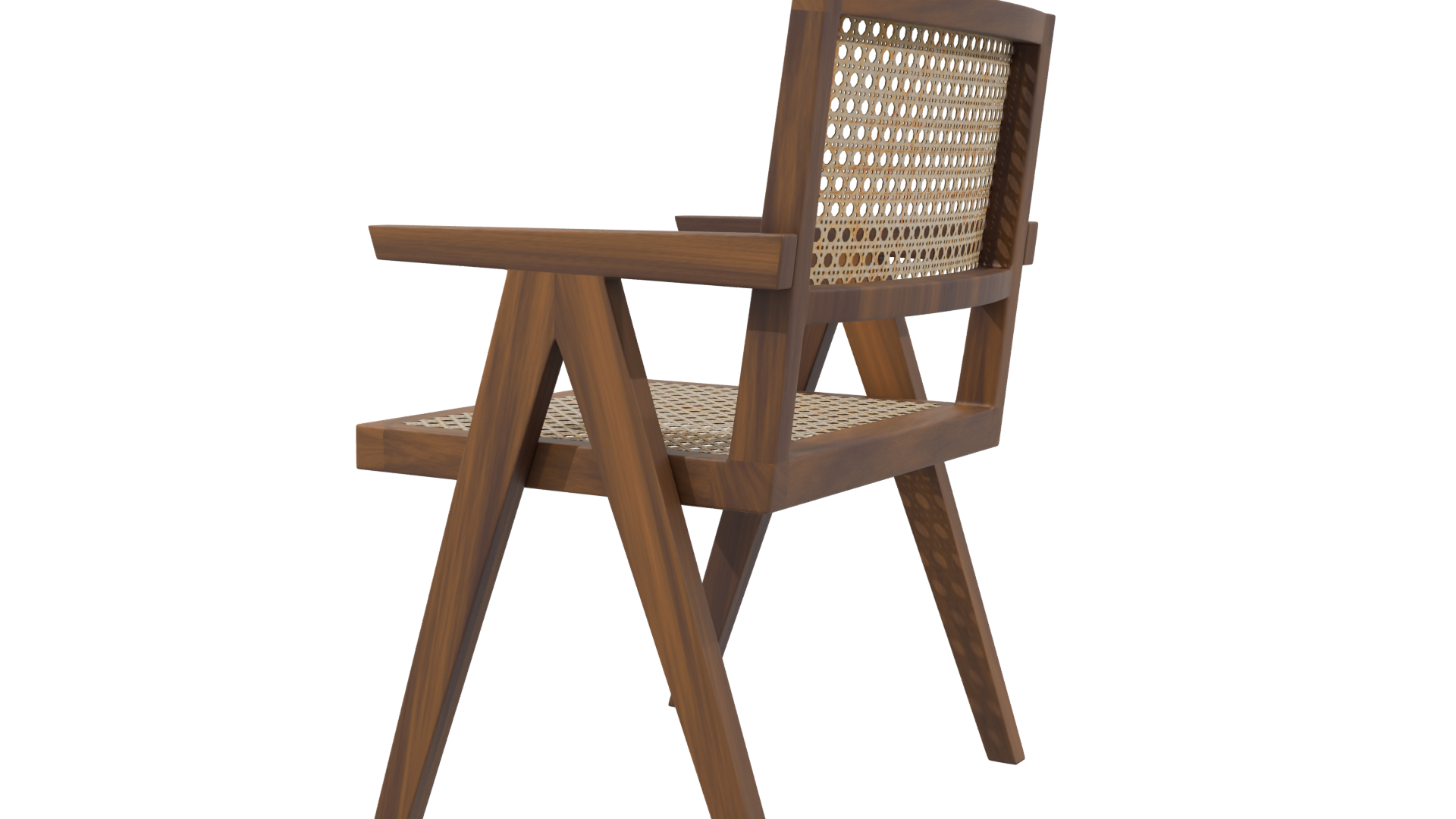 Stylish Wooden Armchair 3D Model - Professional 3D Model Render 3