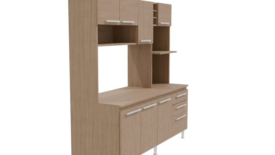 Modern Wooden Cabinet 3D Model - Professional 3D Model Render 9