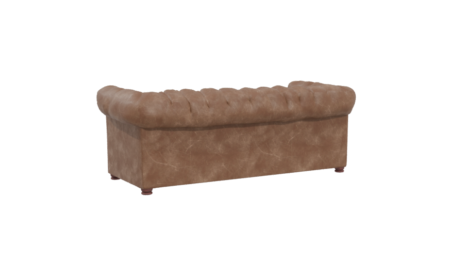 Luxurious Vintage Leather Chesterfield Sofa 3D Model - Professional 3D Model Render 4