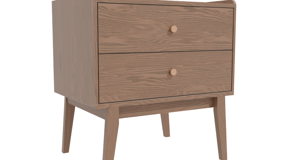 Stylish Wooden Nightstand Model 3D - Professional 3D Model Render 10