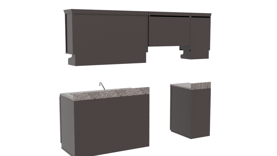 Stylish Modern Kitchen Set 3D - Professional 3D Model Render 4