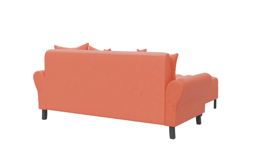 Stylish Orange Sofa Set 3D - Professional 3D Model Render 6