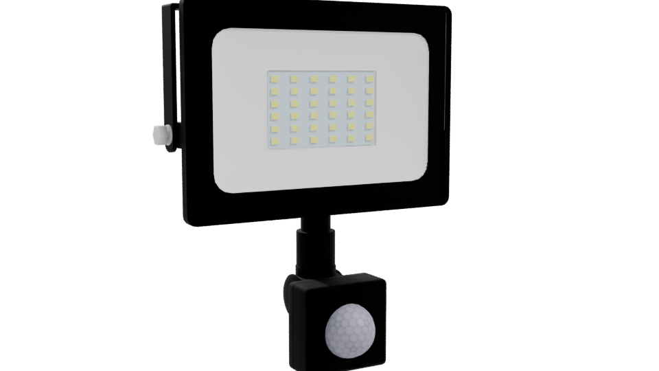 Motion Sensor LED Floodlight Model - Professional 3D Model Render 10