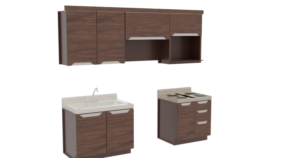 Modern Kitchen Cabinet Set 3D - Professional 3D Model Render 10