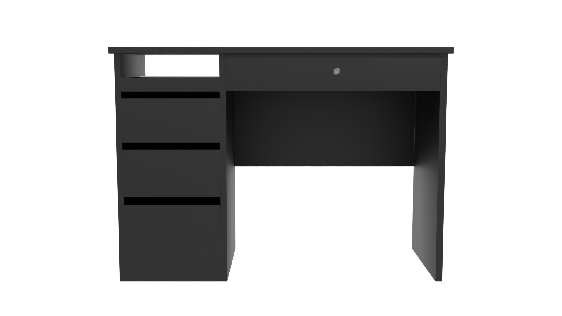 Stylish Black Writing Desk 3D - Professional 3D Model Render 11
