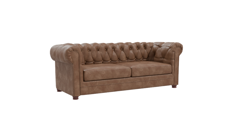 Luxurious Vintage Leather Chesterfield Sofa 3D Model - Professional 3D Model Render 10