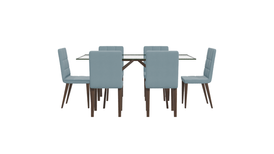 Stylish Glass Dining Table Set - Professional 3D Model Render 11