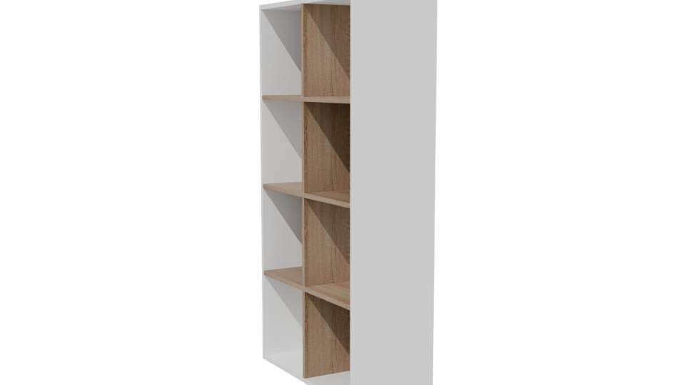 Minimalist Wooden Bookshelf 3D Model - Professional 3D Model Render 13