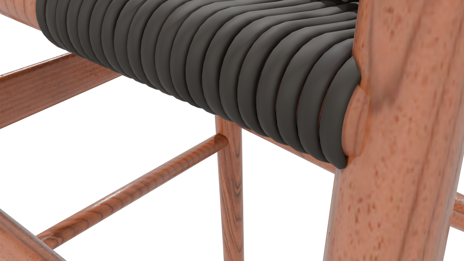 Stylish Wooden Barstool Model - Professional 3D Model Render 6