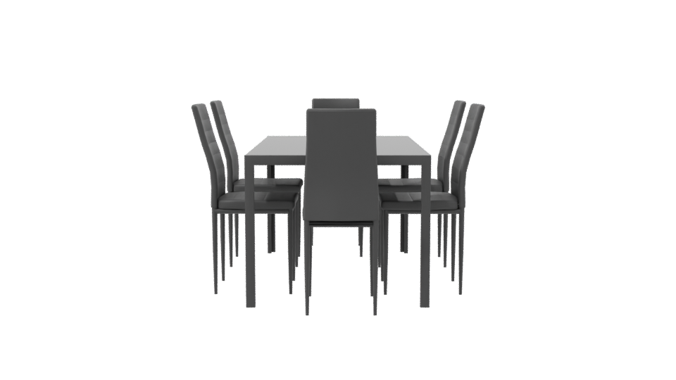 Stylish Modern Dining Table Set 3D Model - Professional 3D Model Render 8