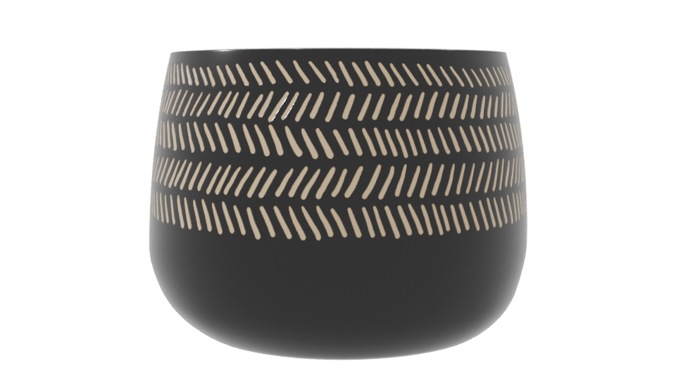 Stylish Ceramic Planter with Modern Cutout Design - Professional 3D Model Render 8