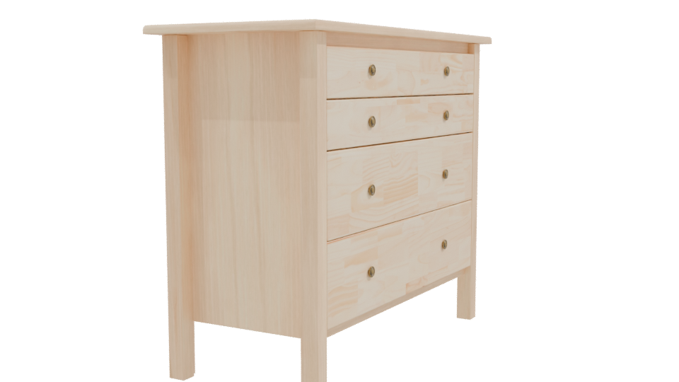 Minimalist Wooden Drawer Chest 3D - Professional 3D Model Render 9