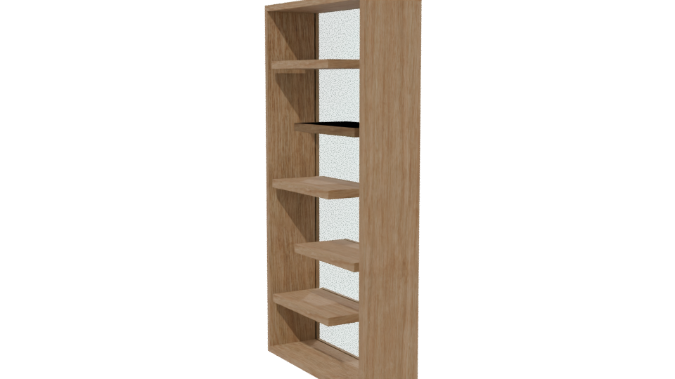 Stylish Wooden Bookshelf Model - Professional 3D Model Render 13
