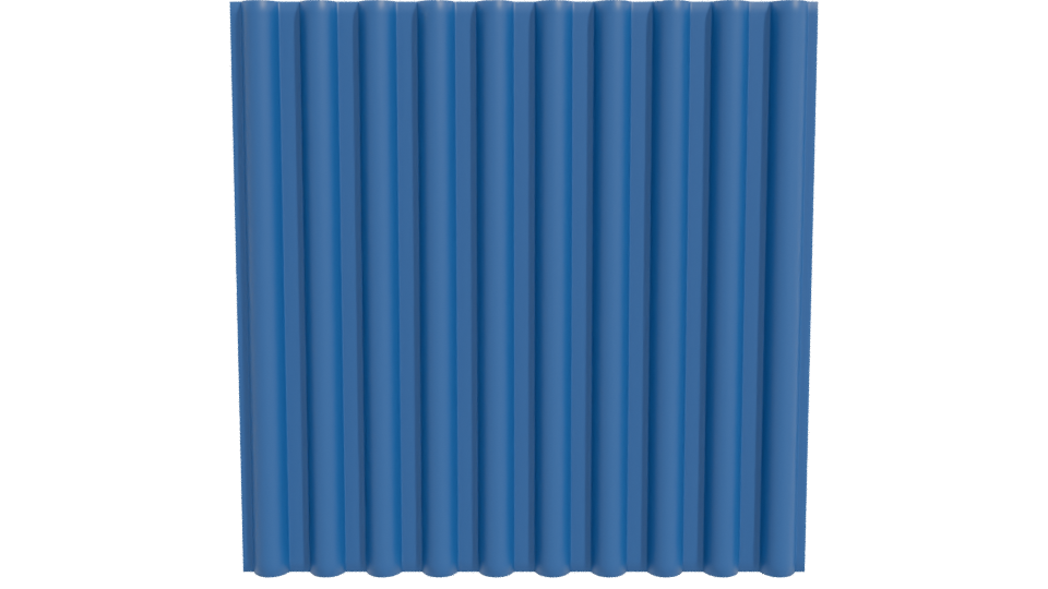Blue Industrial Ribbed Panel 3D - Professional 3D Model Render 11