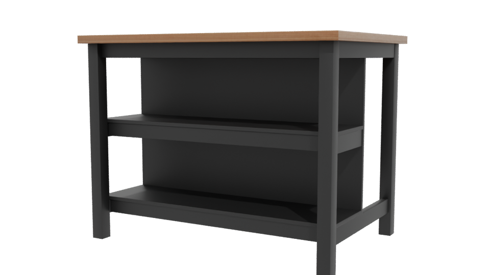 Industrial Metal and Wood Storage Table 3D Model - Professional 3D Model Render 12