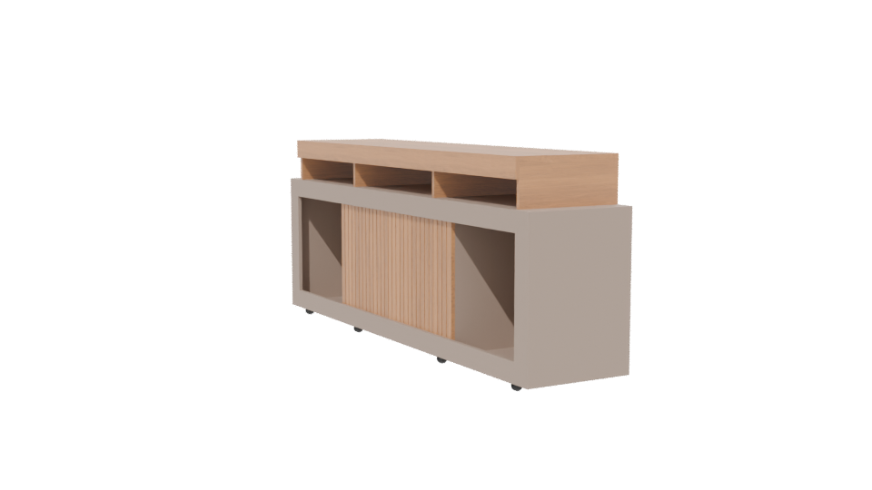 Contemporary Wooden Storage Console 3D Model - Professional 3D Model Render 13