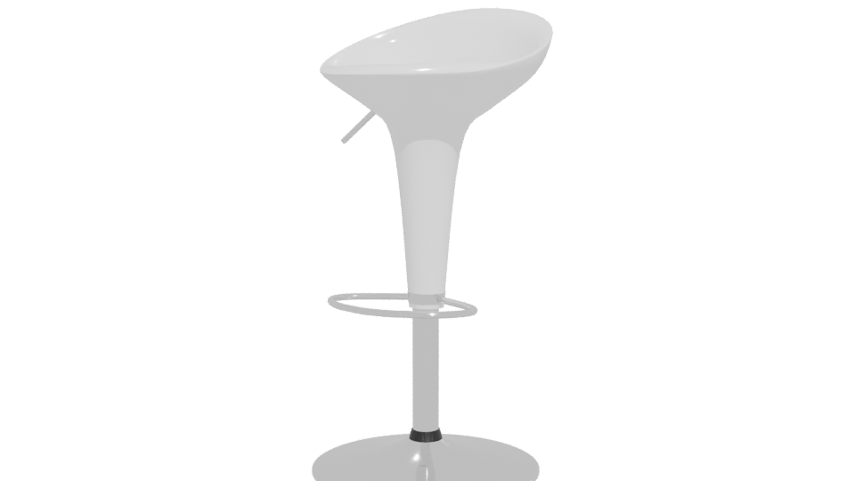 Stylish White Bar Stool 3D - Professional 3D Model Render 12