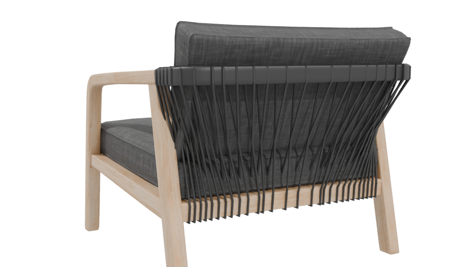 Contemporary Outdoor Lounge Chair 3D Model - Professional 3D Model Render 4