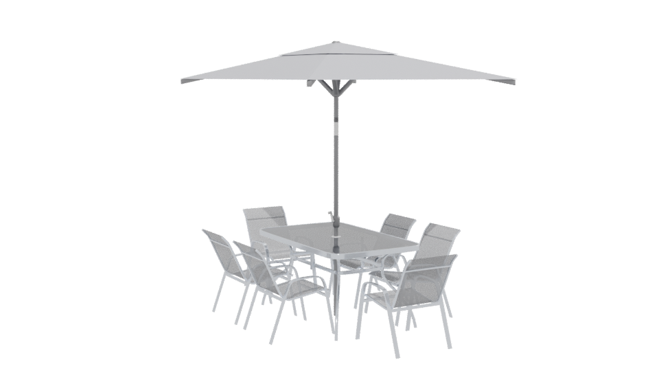 Stylish Outdoor Dining Set with Canopy 3D Model - Professional 3D Model Render 13